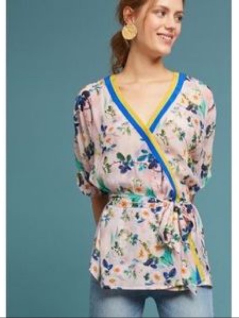 Anthropologie Radalamal Kimono Wrap Top size small